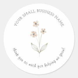 Minimalistische Blume kleine Unternehmen helfen mi Runder Aufkleber