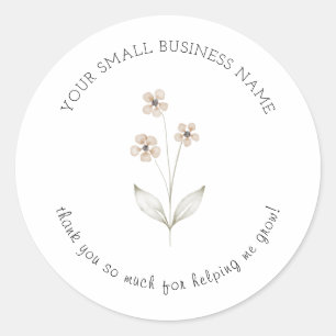 Minimalistische Blume kleine Unternehmen helfen mi Runder Aufkleber