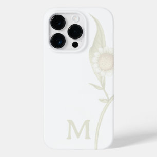 Minimalistische Blume Monogramm weiß Case-Mate iPhone 14 Pro Hülle