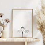 Minimalistische Blume Schwarz-Weiß-Linie Zeichnend Poster<br><div class="desc">Einfache und elegante Blume,  die in minimalistischem Schwarz/Weiß gezeichnet ist.</div>
