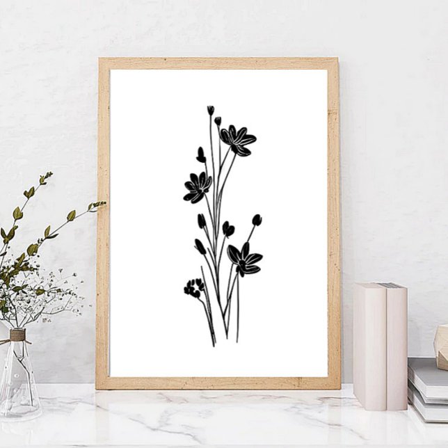 Minimalistische Blume Skizze Poster (Von Creator hochgeladen)