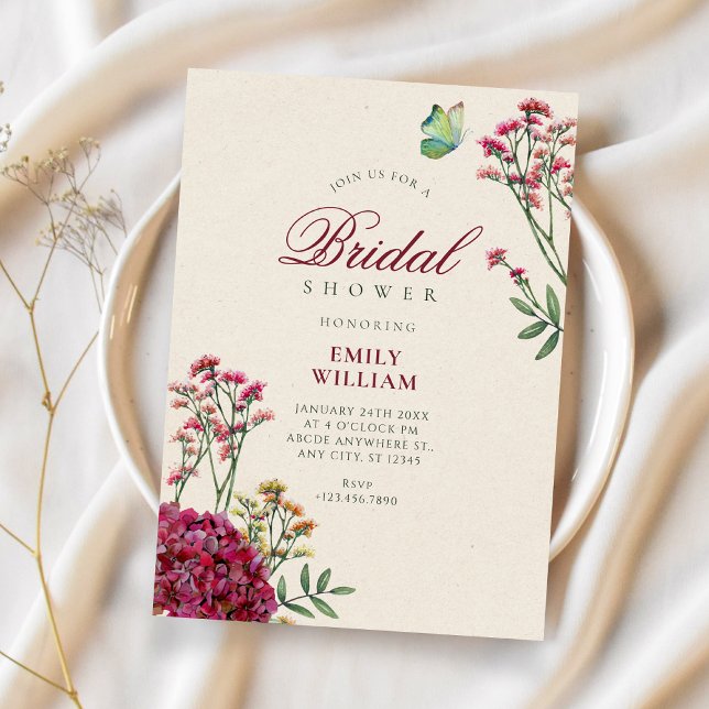 Minimalistische Blumen-Babyshower Einladung (Von Creator hochgeladen)