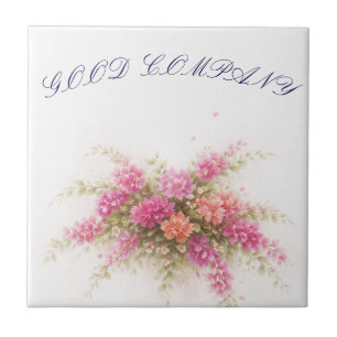 Minimalistische Blumen-Ecken-Hochzeitsserviette Fliese