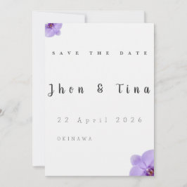 Minimalistische Blumen-Hochzeitseinladungskarte zu