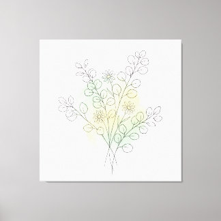 Minimalistische Blumen-Linienkunst Abstrakt Wasser Leinwanddruck