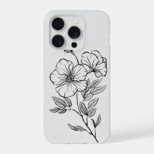 'Minimalistische Blumen-Linienkunst' iPhone 15 Pro Hülle