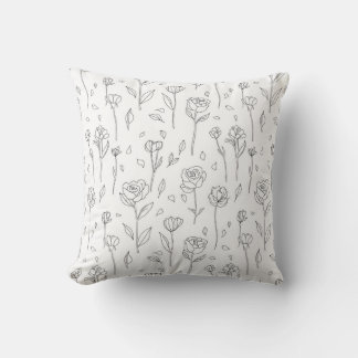 Minimalistische Blumen-Linienkunst-Wurfkissen Kissen