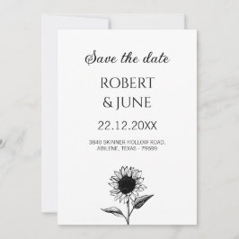 Minimalistische Blumen moderne Hochzeit speichern Einladung