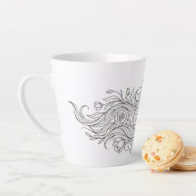 Minimalistische Blumendamen-Profil-Kunst-Tasse
