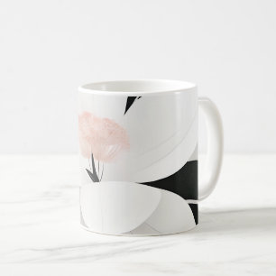 Minimalistische, blumengeschmückte, elegante Linie Kaffeetasse