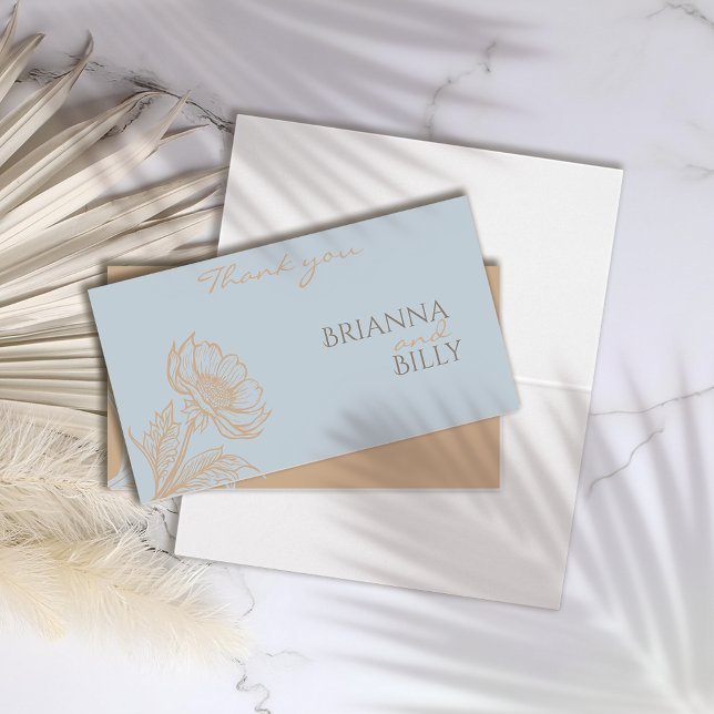 Minimalistische Blumenhochzeit Dankeschön-Karte (Von Creator hochgeladen)