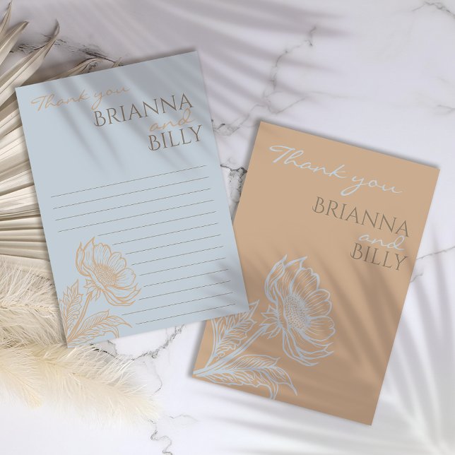 Minimalistische Blumenhochzeit Dankeschön-Karte Dankeskarte (Von Creator hochgeladen)