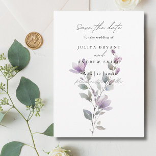 Minimalistische Blumenhochzeit Save The Date