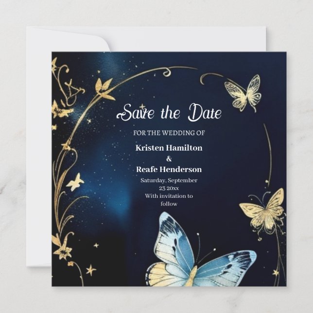 Minimalistische Blumenhochzeit Speichern Sie die D Save The Date (Vorderseite)