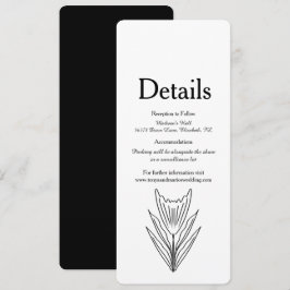 Minimalistische Blumenlinie Art Botany Monochrom Einladung