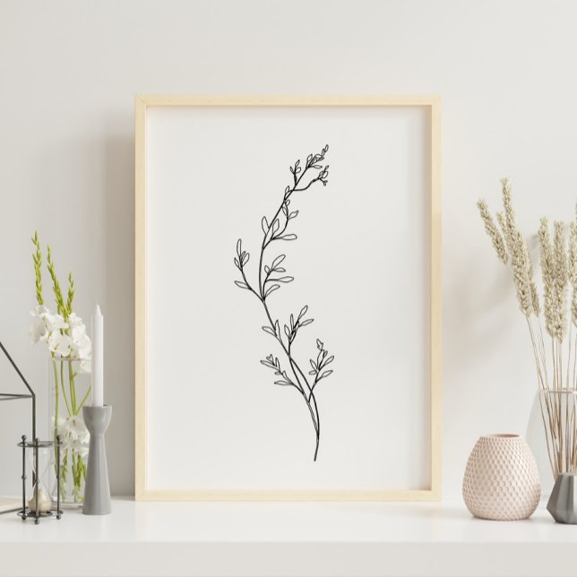 Minimalistische Blumenlinie Poster (Von Creator hochgeladen)