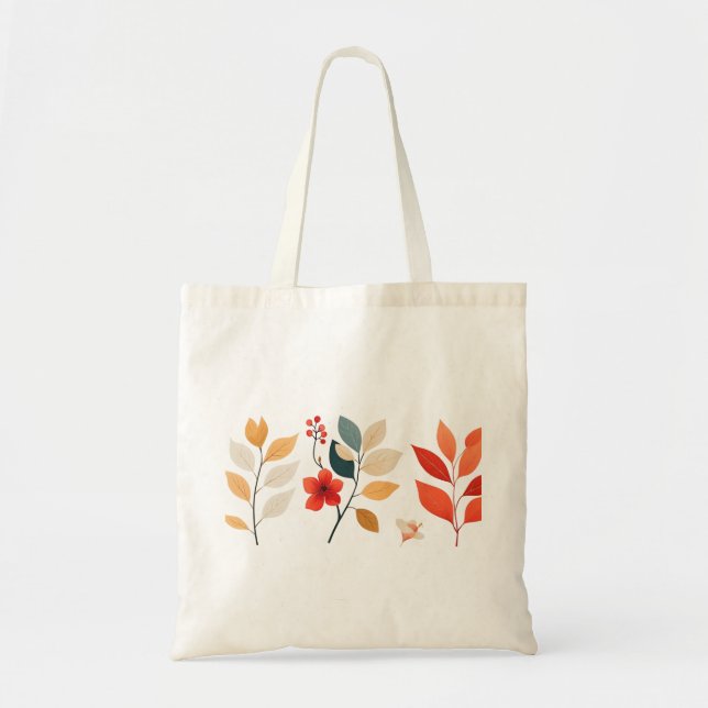 Minimalistische Blumenmuster Tragetasche (Vorne)