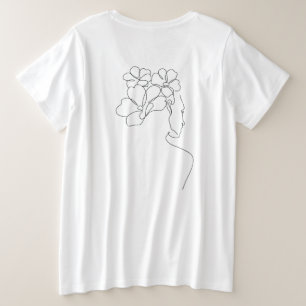 Minimalistische Blumenmutter am Lago Maggiore T - Große Größe T-Shirt