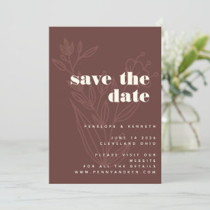 Minimalistische Blumenstrasse Kunst, Dichtung und Save The Date