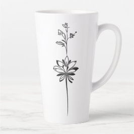 "Minimalistische Blumenstrauß-Linie" Elegantes Des Milchtasse