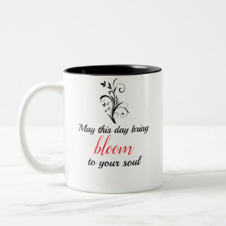 Minimalistische Blumige Motivations-Kaffeetasse Zweifarbige Tasse