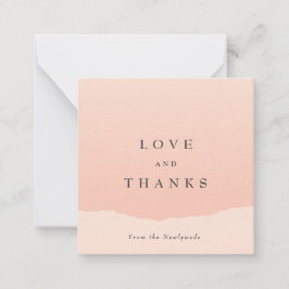 Minimalistische Blush-Hochzeit Danke-Karte Mitteilungskarte