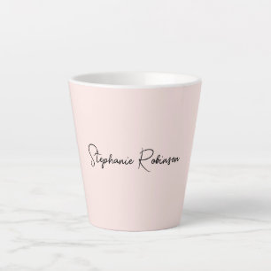 Minimalistische Blush-Monogramm-Name-Typografie-Sc Milchtasse