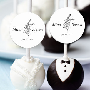 Minimalistische Blütenhochzeit Runder Aufkleber