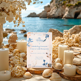 Minimalistische Bohemische Hochzeit von Dusty Blue Einladung