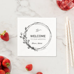 Minimalistische Bohemische Wildblume Hochzeit von  Serviette