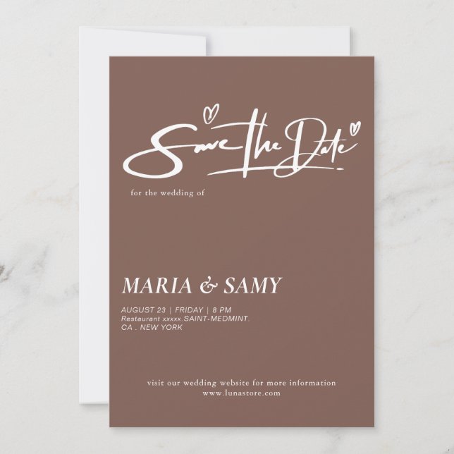 Minimalistische Böhmerhochzeit Save The Date (Vorderseite)