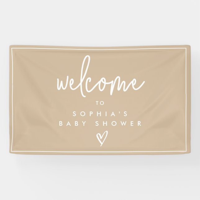 Minimalistische Boho Babydusche von Mute Tones Beg Banner (Horizontal)