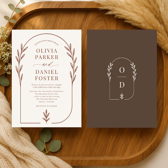 Minimalistische Boho-Bogen-Hochzeit Einladung (Von Creator hochgeladen)