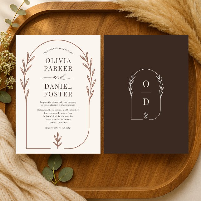 Minimalistische Boho-Chic-Bogenhochzeit Einladung (Von Creator hochgeladen)