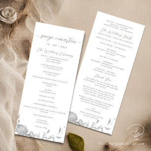 Minimalistische Boho Floral Wedding Program Card Programm