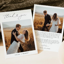 Minimalistische Boho-Foto-Hochzeits-Dankeskarten Einladung
