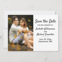 Minimalistische Boho Foto Save the Date-Karte