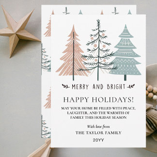 Minimalistische Boho Fröhliche und Helle Weihnacht Feiertagskarte