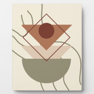 Minimalistische Boho Geometrie-Wand Kunst - Beige Fotoplatte