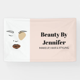 Minimalistische boho Gesicht Beauty Logo Make Küns Banner