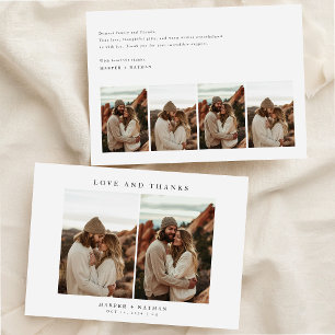 Minimalistische Boho-Hochzeit 6-Foto-Collage Dankeskarte