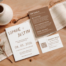 Minimalistische Boho-Hochzeit Details Beilagekarte