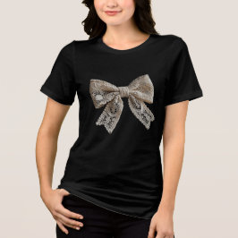 Minimalistische Boho-Mode-Spitzen-Schleifen-Appare Tri-Blend Shirt