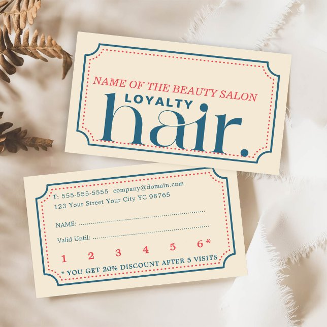 Minimalistische Boho Retro Blue Beauty Loyalty Car Treuekarte (Von Creator hochgeladen)