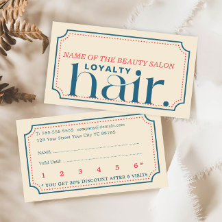 Minimalistische Boho Retro Blue Beauty Loyalty Car Treuekarte