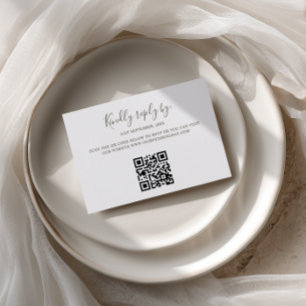 Minimalistische Boho-Sage-Grün-Bogen-QR-Code-RSVP- RSVP Karte