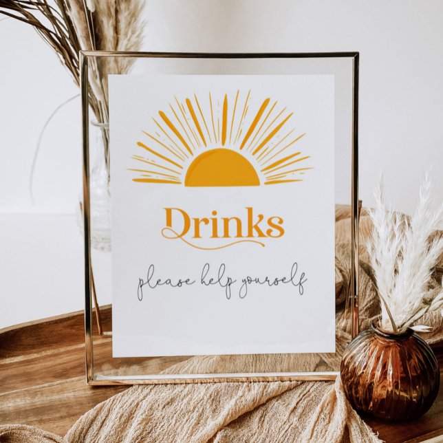 Minimalistische Boho Sun Drinks Poster (Von Creator hochgeladen)