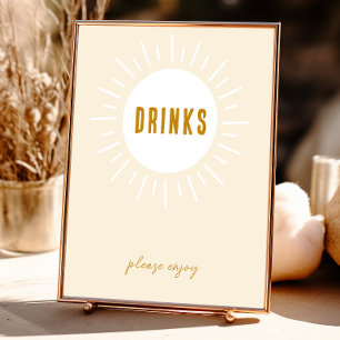 Minimalistische Boho Sunshine Baby Duschtränke Unt Poster