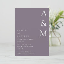 Minimalistische Bold Monogram Boho Dusty Lila Wedd