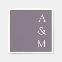 Minimalistische Bold Monogram Boho Dusty Lila Wedd